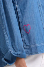 Zaket & Plover Denim Shacket in Washed Denim