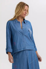 Zaket & Plover Denim Shacket in Washed Denim