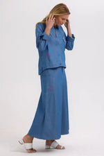 Zaket & Plover Denim Shacket in Washed Denim