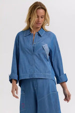 Zaket & Plover Denim Shacket in Washed Denim