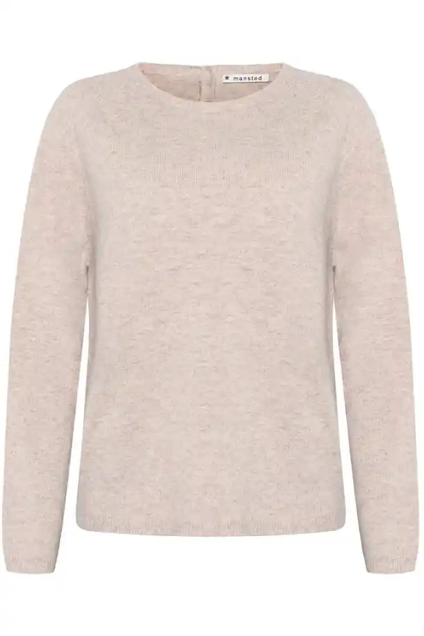 Mansted Yak Blend Hattie Crew Sweater in Light Oat