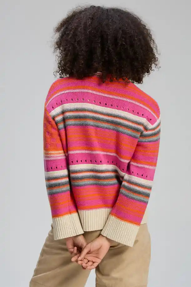 Zaket & Plover Stripe Pop Jumper in Amaranth