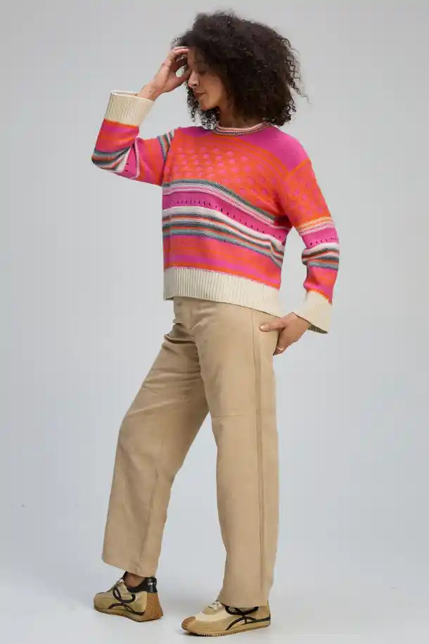 Zaket & Plover Stripe Pop Jumper in Amaranth