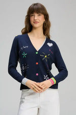 Zaket & Plover Good Energy Cardi in Dark Denim