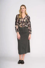 FOIL Suave Operator Skirt in Dark Sage