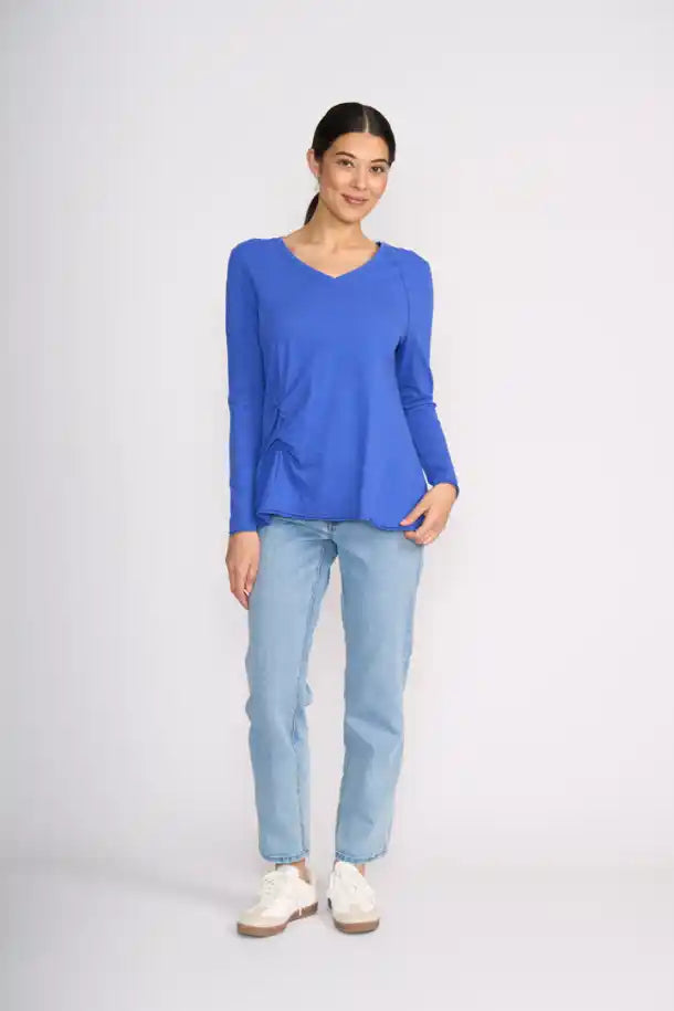FOIL New Twist top in Electric Indigo