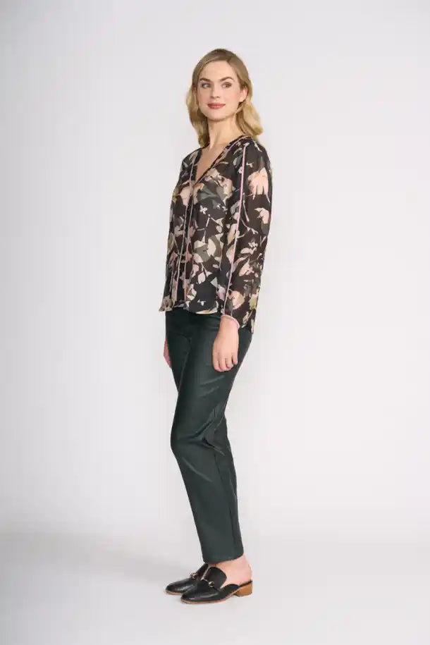 FOIL Pipeline Blouse in Shadow Leaf