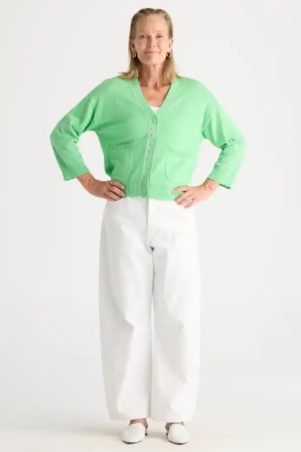 Zaket & Plover Sweetheart Cardi in Apple