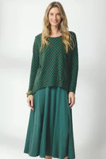 Valia Long A-Line Skirt in Silver Pine
