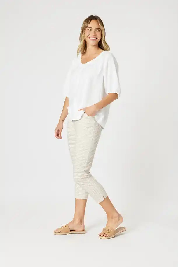 Gordon Smith Lino V-Neck Top in White