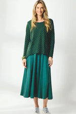 Valia Long A-Line Skirt in Silver Pine
