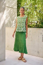 Namastai Oak Meadow Top in Green and White