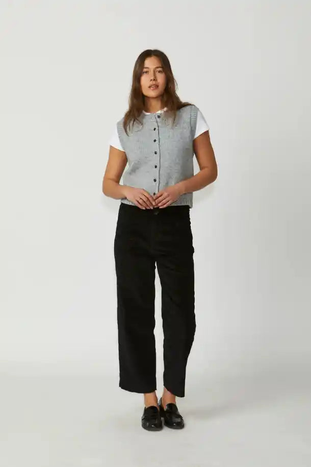 New London Jeans Loose Leg Cords in Black