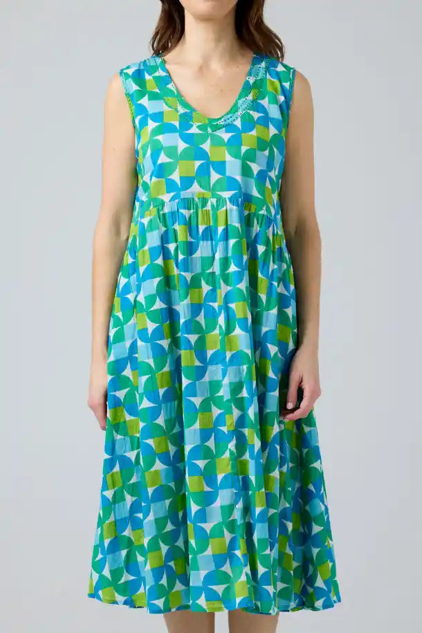 Cake Savita Dress in Square Circle