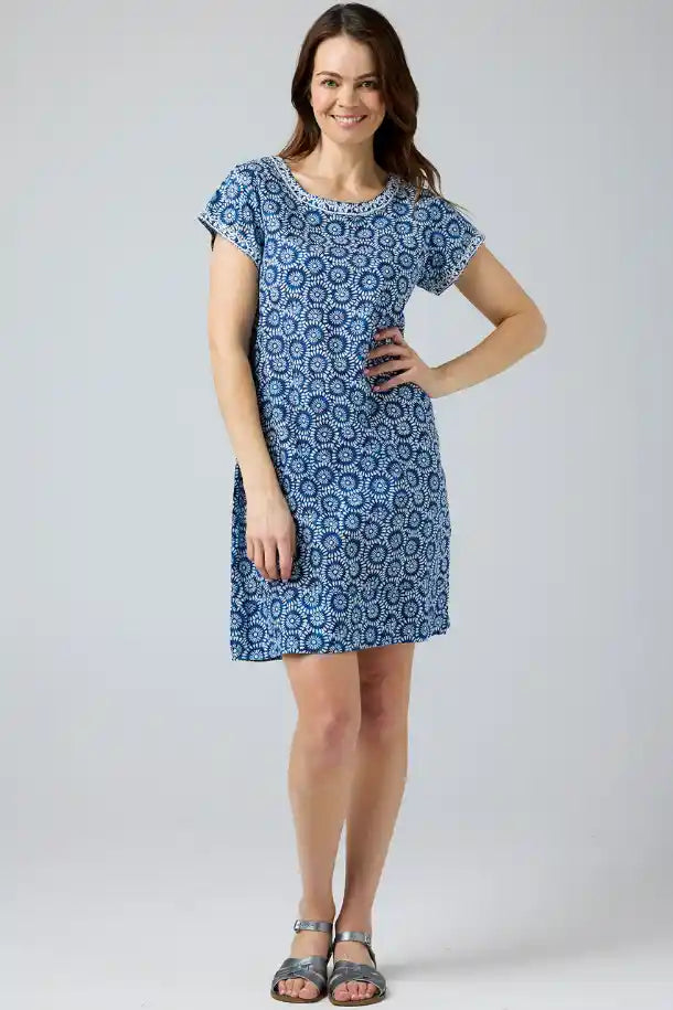 Cake Barbara Dress in Blue and White Circles