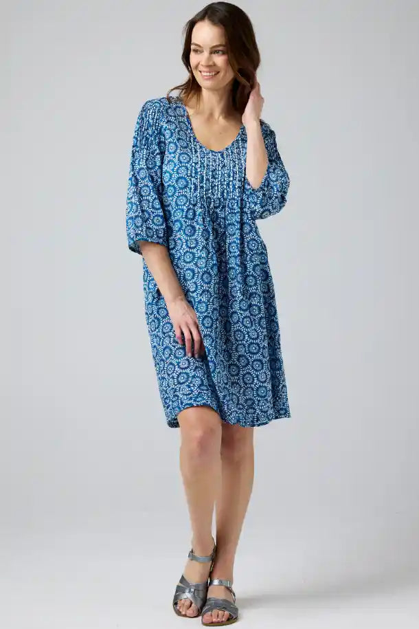 Cake Sally Dress in Blue and White