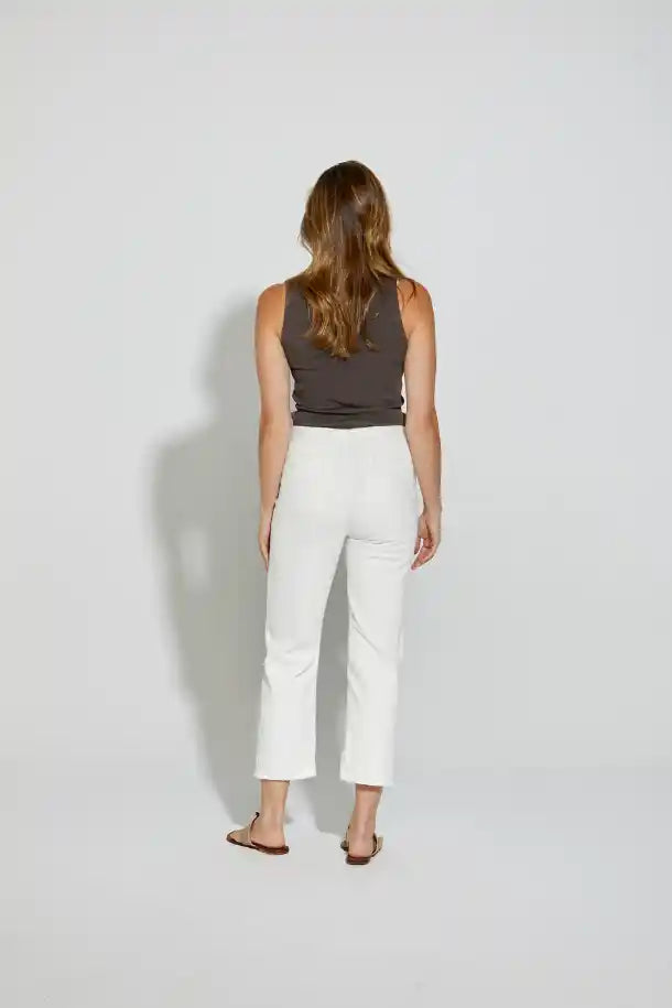 New London Jeans Epping Relaxed Straight Crop Jean in Milk