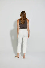 New London Jeans Epping Relaxed Straight Crop Jean in Milk
