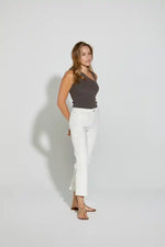 New London Jeans Epping Relaxed Straight Crop Jean in Milk
