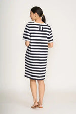 FOIL V’s So Fine Dress in Navy and White Stripe