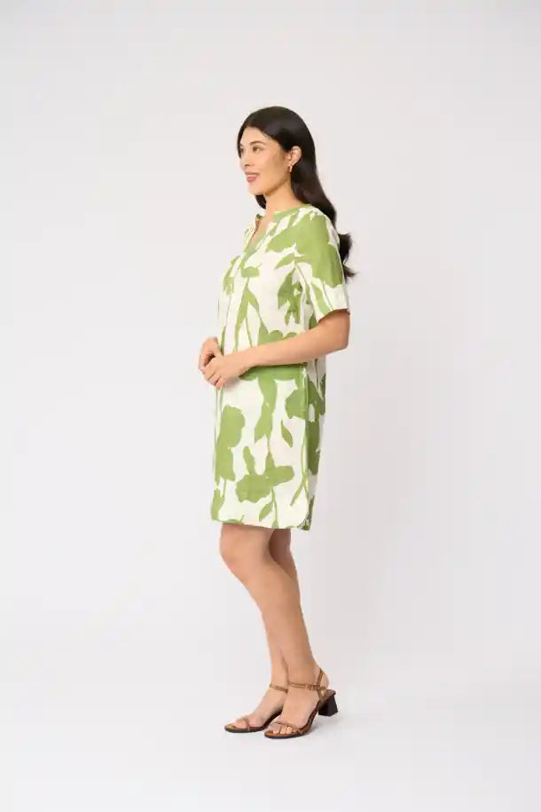 FOIL Stitch Up Dress in Zinnia