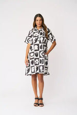 FOIL Elementary Dress in Black and White