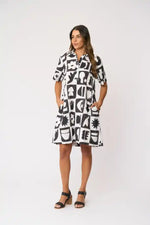 FOIL Elementary Dress in Black and White