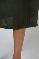 Naturals Topiary Linen Dress in Olive