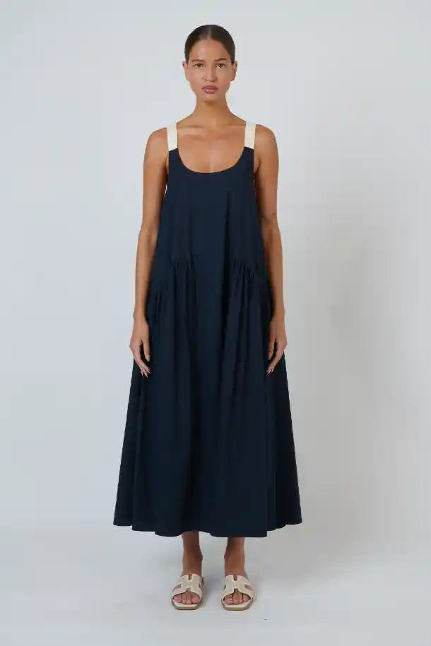 Naturals Poplin Dress in Ink