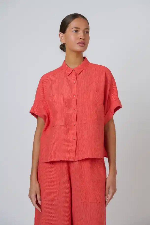 Naturals Linen Top in Sunset Strip