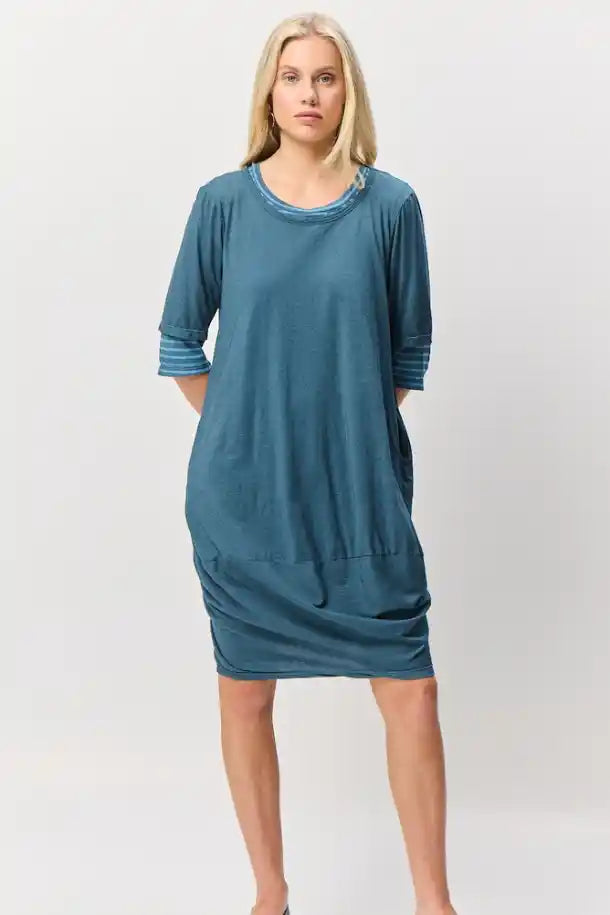 Valia Cotton Georgia Dress in Salute
