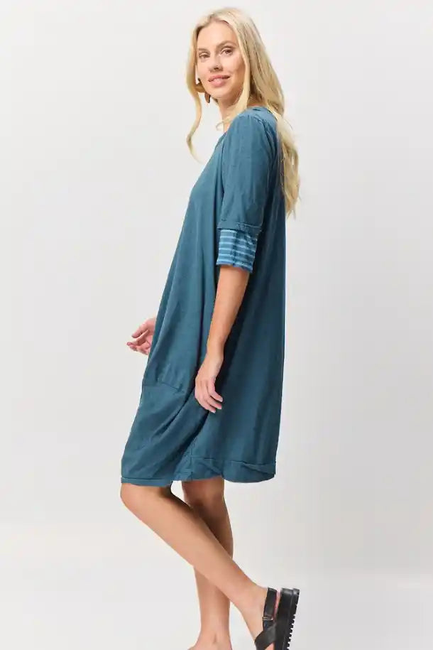 Valia Cotton Georgia Dress in Salute