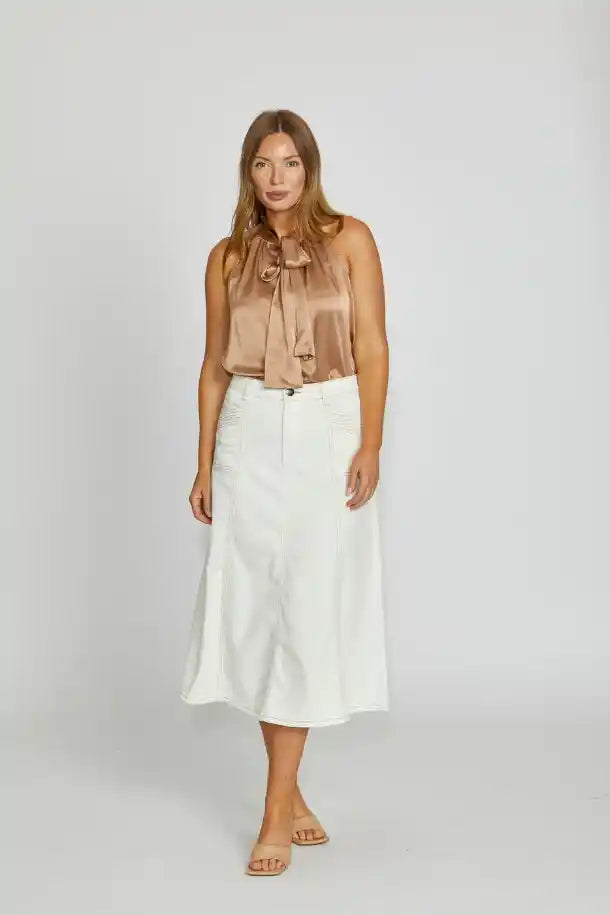 New London Jeans Kenley Aline Midi Skirt