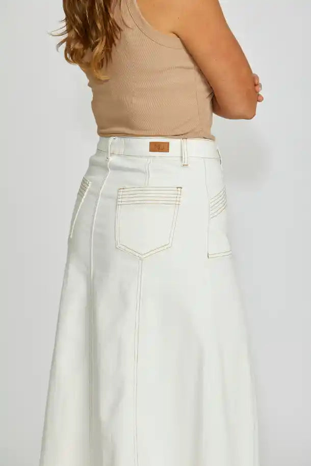 New London Jeans Kenley Aline Midi Skirt