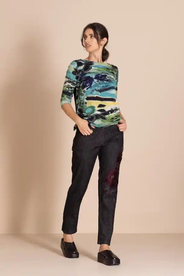 Megan Salmon Park life Audrey Tee in Greens, Blues and Yellow