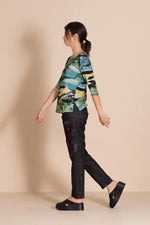 Megan Salmon Park life Audrey Tee in Greens, Blues and Yellow