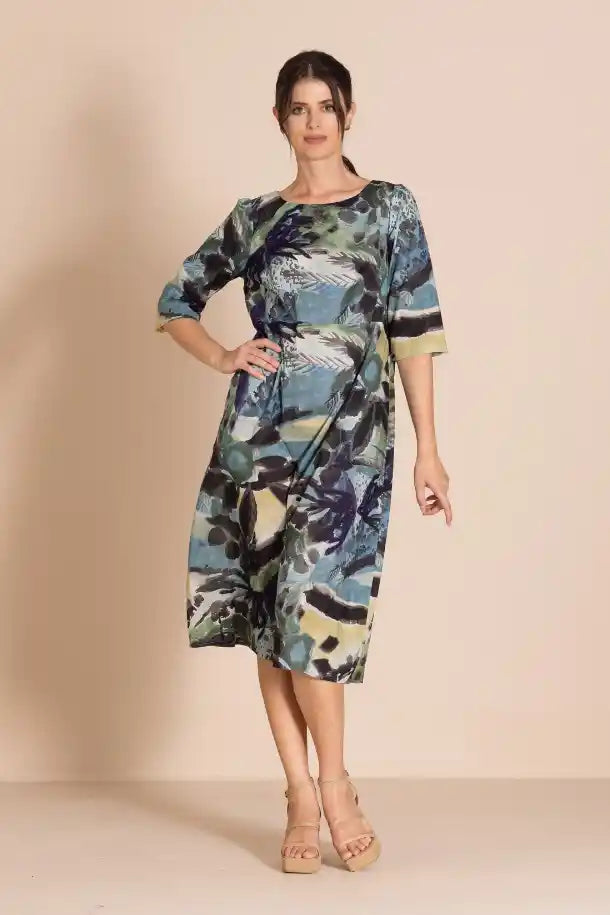 Megan Salmon Park Life Romance Dress in Park Life Print