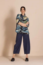 Megan Salmon Park Life Trapeze Shirt in Greens, Blues and Yellow