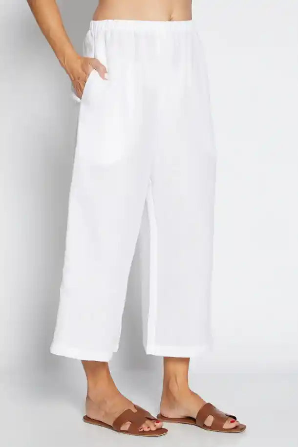 Philosophy Havana 7/8th Wide Leg Pant in White