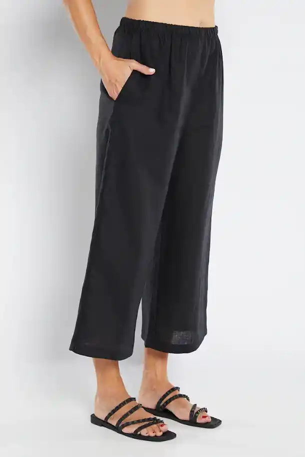 Philosophy Havana 7/8th Wide Leg Pant in Black