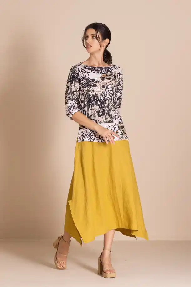 Megan Salmon Rosencrantz Audrey Tee in Pinks and Black