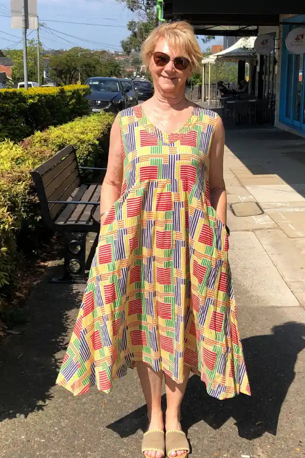 Cake Savita Dress in Rainbow Stripe