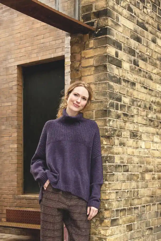 Mansted Zaga Oversized Cowl Jumper in Plum