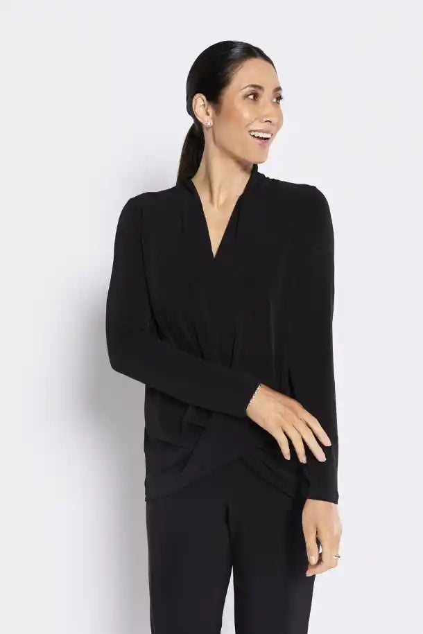 Philosophy Vine Long Sleeve Wrap Hem Top