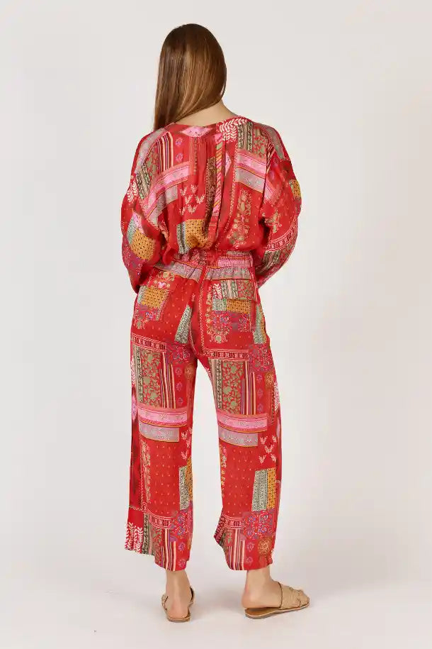 Rubyyaya Khari Pant in Red Print