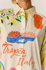 Rubyyaya Tropea Shirtmaker Dress in Holiday Motif Print