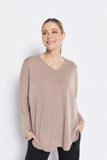 Philosophy Squire V-Neck Cocoon Top in Fawn