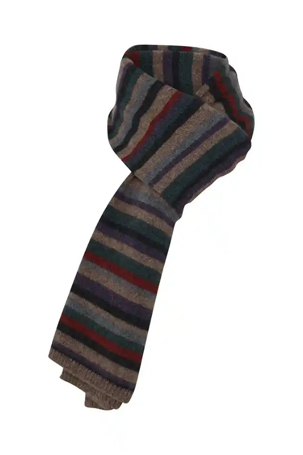 Mansted Zett Yak Stripe Scarf in Mushroom Multi Stripe