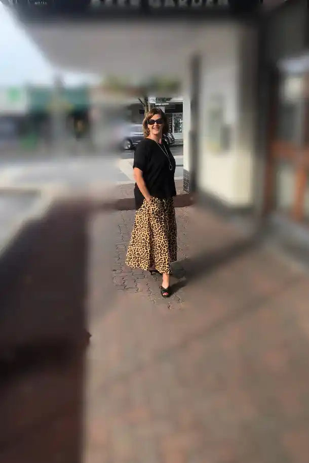 Lulalife Azure Skirt in Leopard Print