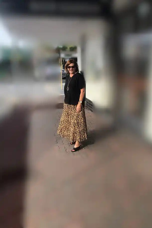 Lulalife Azure Skirt in Leopard Print